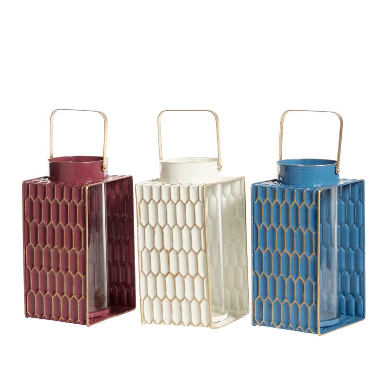 Multi Iron Coastal Lantern (Set of 3) - 7 x 6 x 17