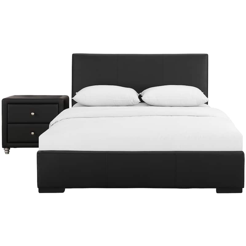 Hindes Faux Leather Upholstered Platform Bedroom Set (Multiple Colors)