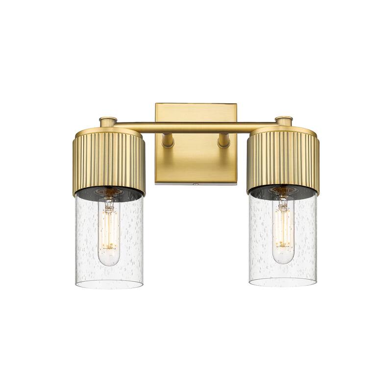 Innovations Lighting 428-2W-10-14 Bolivar Vanity Bolivar 2 Light 14" - Brushed Brass / Seedy
