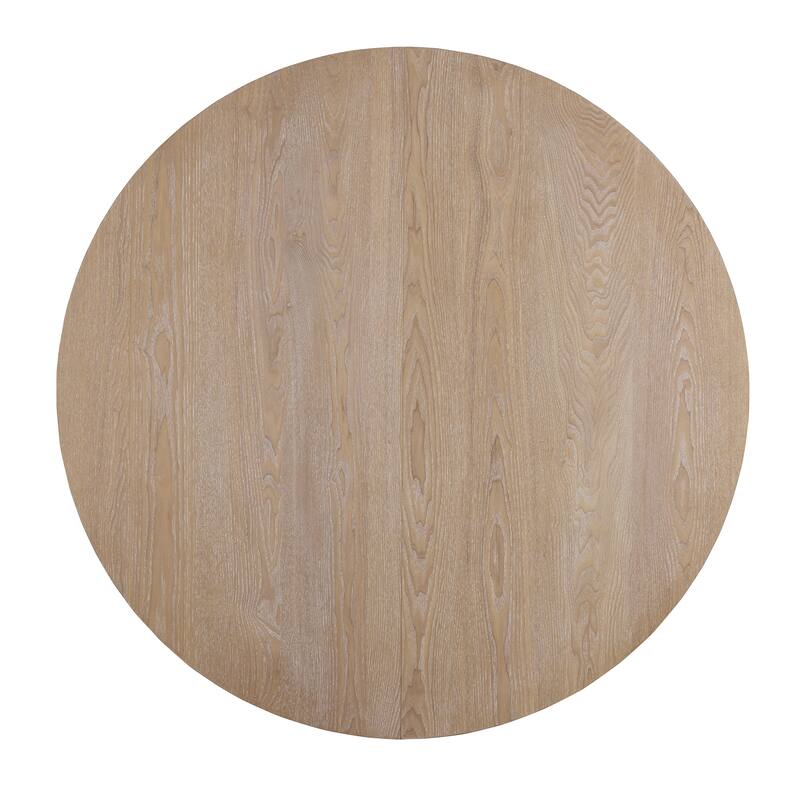 Solid Wood Extendable Round Table and X Back Chairs 5-piece Dining Set