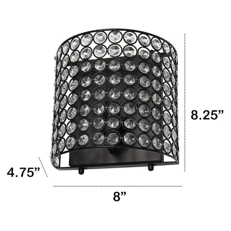 8 Inch Wall Sconce Lighting Modern 1-Light Metal Vanity Light Black - 8.25