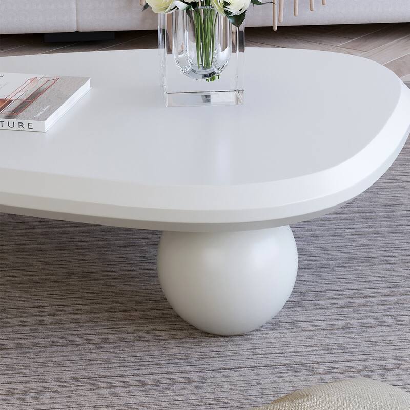 Modern Cloud Coffee Table Stylish Coffee Table Decorative Center Table with 3 Ball Feet, for Living Room