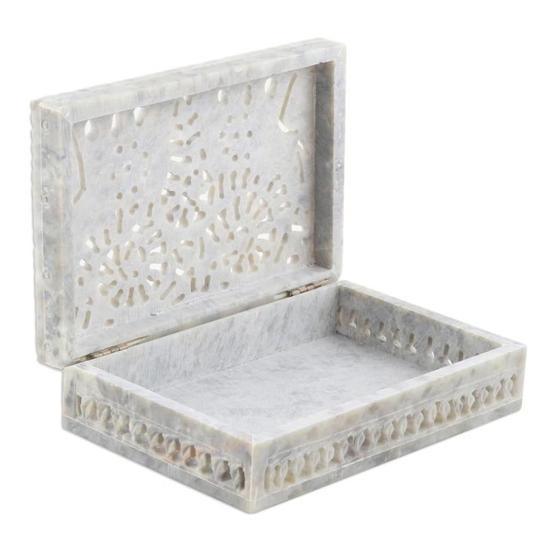 Novica Handmade Royal Greetings Decorative Soapstone Box