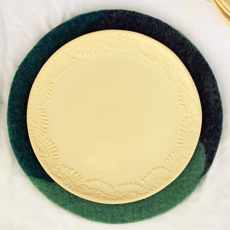 Handmade Felt Paisley Placemat Chargers, Set of 4
