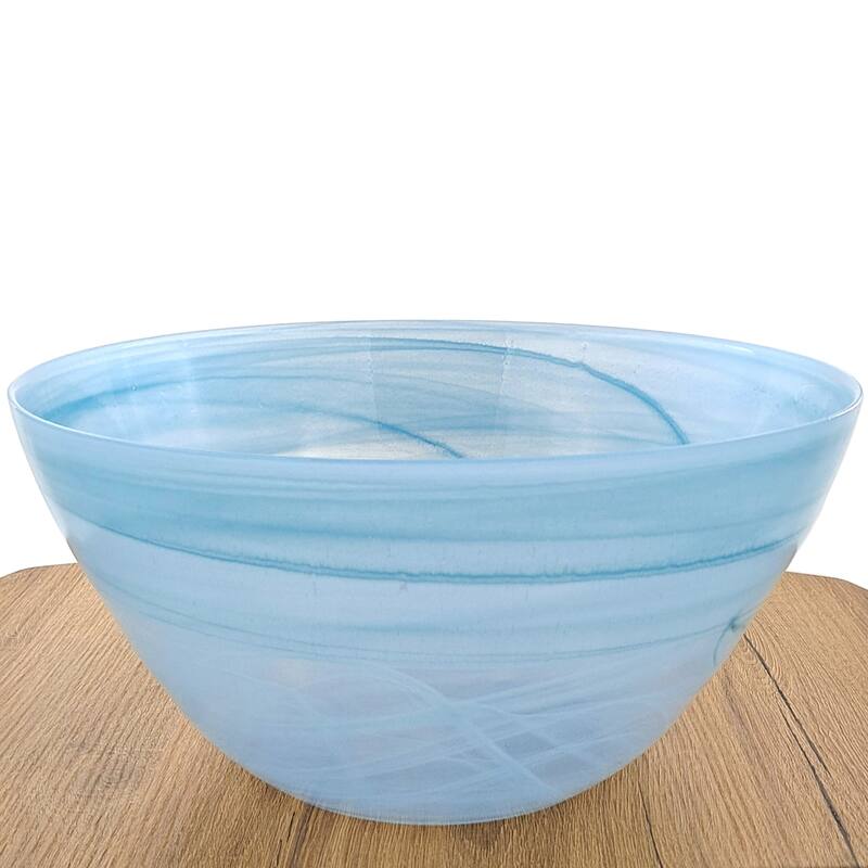 NUAGE Glass Serving Bowl - 12" - Turquoise