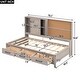 preview thumbnail 18 of 24, Twin Size Lounge Daybed with 3-Drawers，Kids Cork Board Bed Frame with USB Ports and 2 Built-in Storage Shelves, Antique Wood