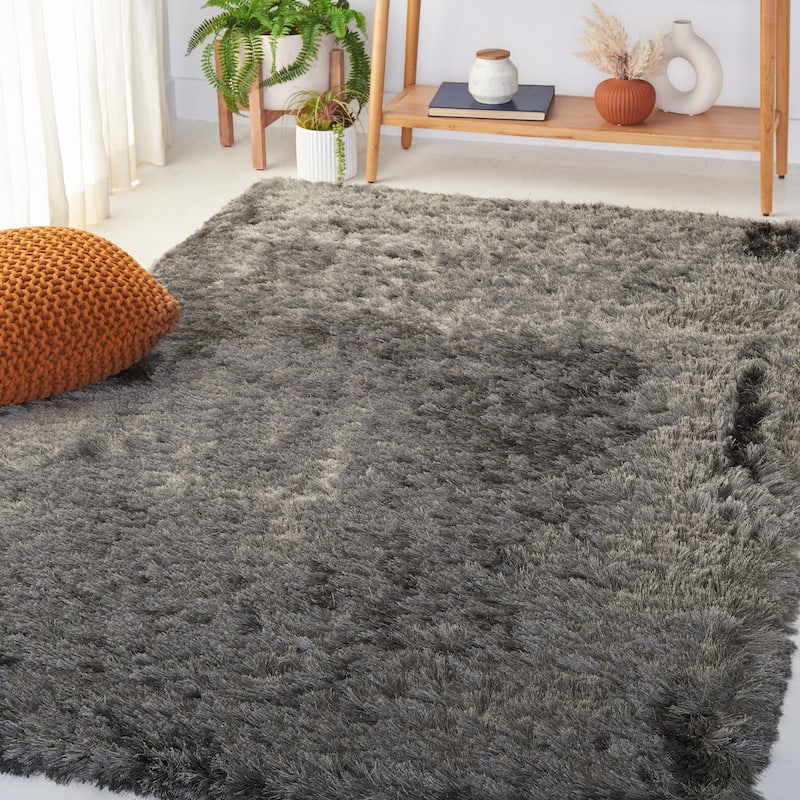 SAFAVIEH Handmade Paris Shag Danara 2.5-inch Thick Rug - Titanium - 4' x 6'