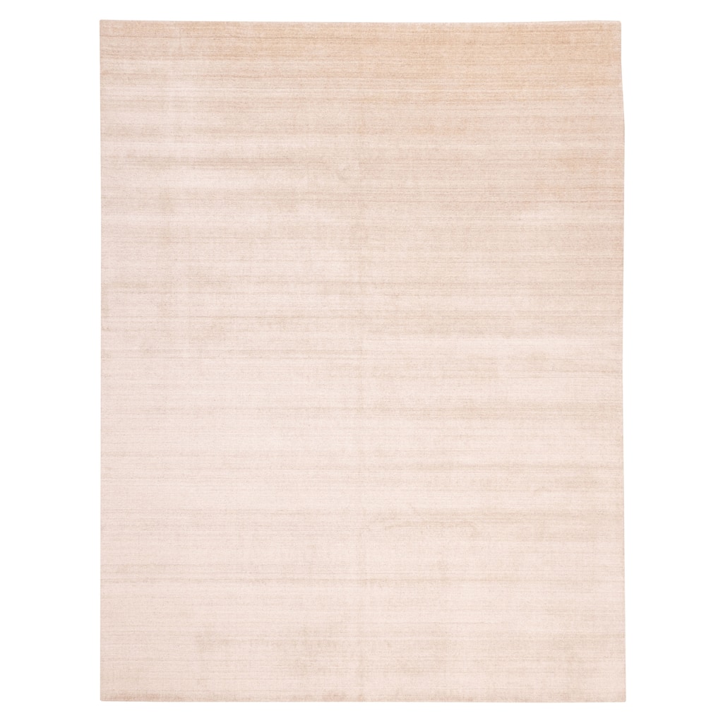 ECARPETGALLERY Hand Loomed Ananda Ivory Viscose, Wool Rug - 8'0 x 10'0