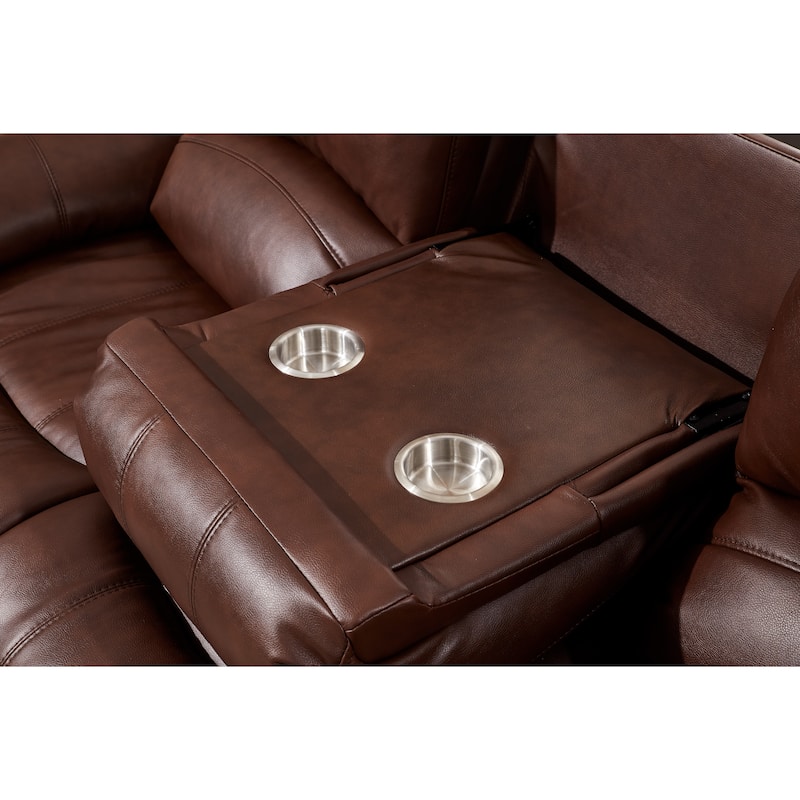 Betsy Furniture 2 Piece Bonded Leather Power Reclining Living Room Set, Sofa and Loveseat