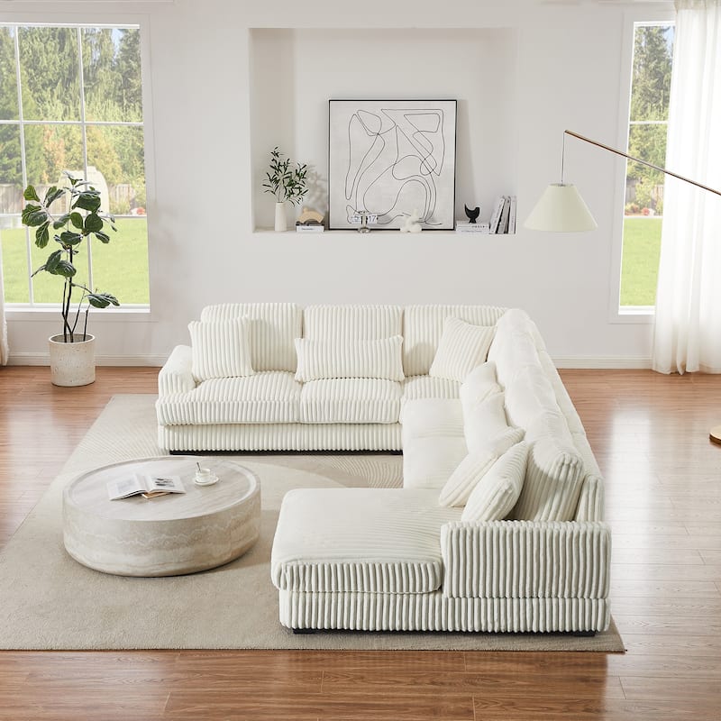 U-shaped Sofa Sectional Sofa Pull-out Sofa Bed with Storage Chaise Lounge and Charging Devices for Living Room