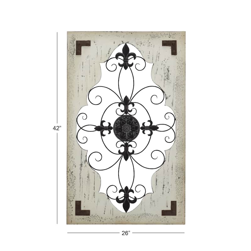 Wood Scroll Home Wall Decor - Cream - Roche River Decor