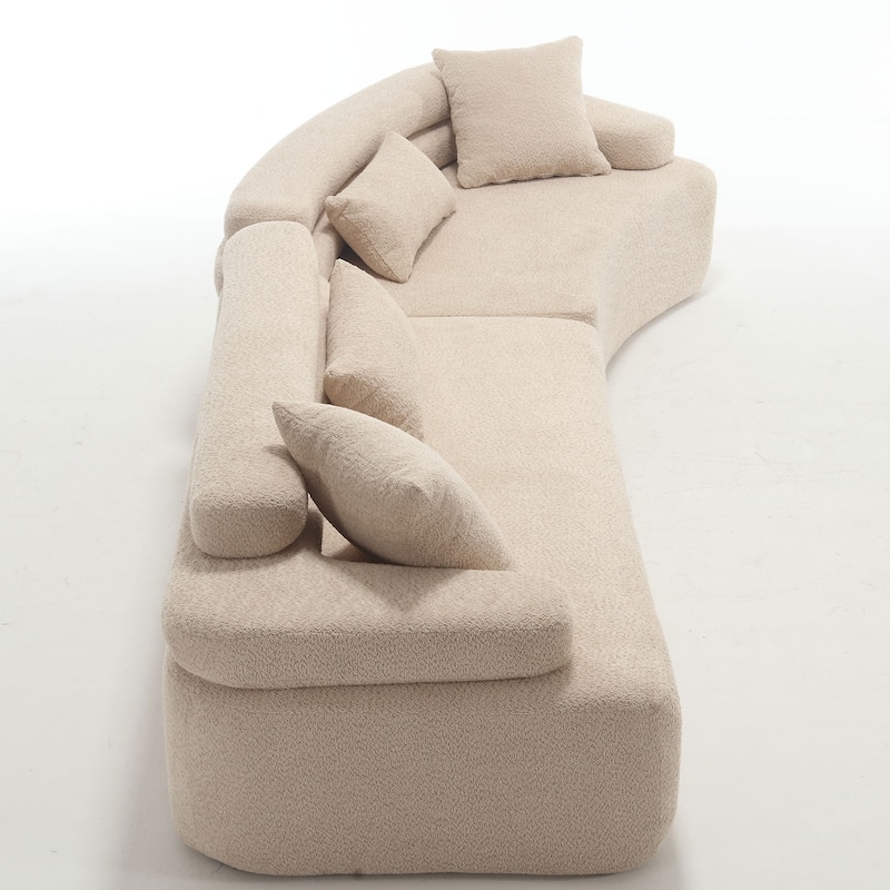 Frameless Sofa with Sponge Construction, ARC Armrests, No Assembly Required