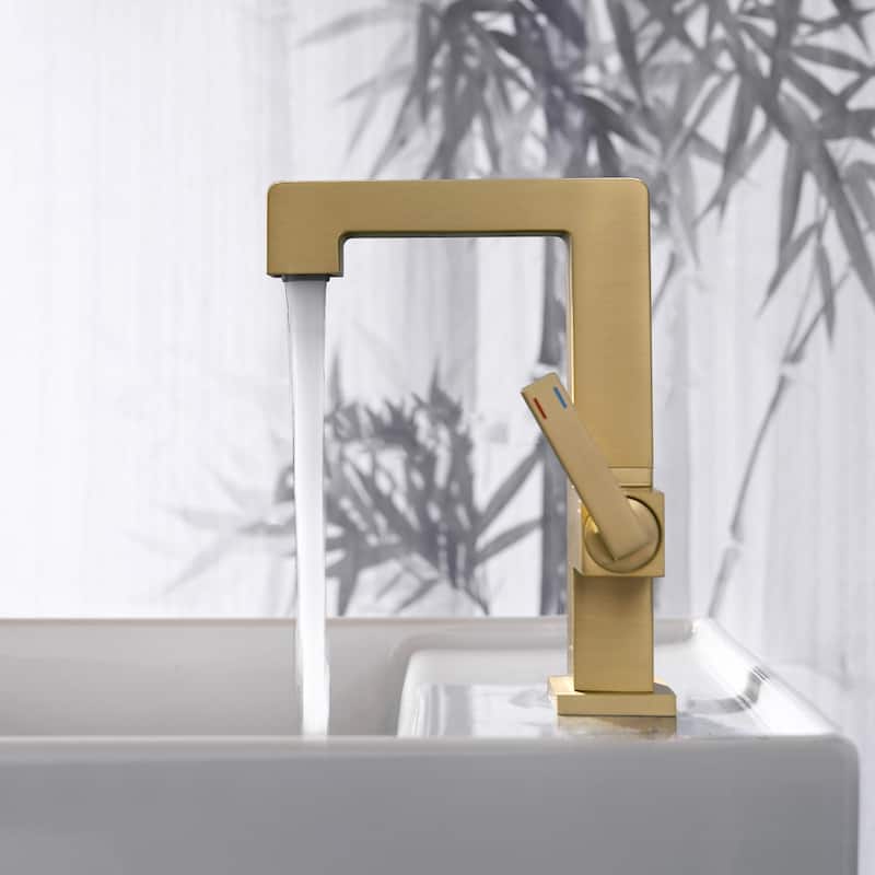 7.8"-11.8"H Solid Brass Single Handle Single Hole Bathroom Sink Faucet