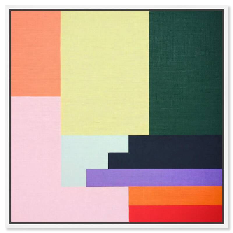 Rectilinear Rhapsody II Canvas by Art Remedy - 20" x 20" - White