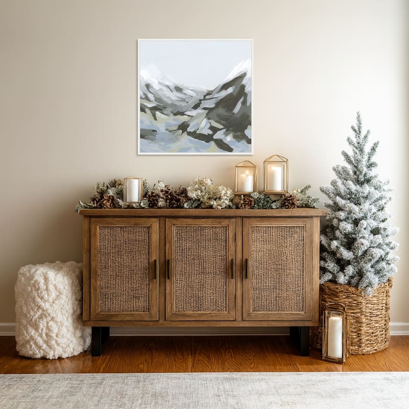 Ice Slope II by June Erica Vess Framed Canvas Wall Art Print - Sylvie White