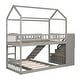 preview thumbnail 28 of 30, Twin over Twin Bunk Bed with Slide, Storage Steps & Playhouse Design