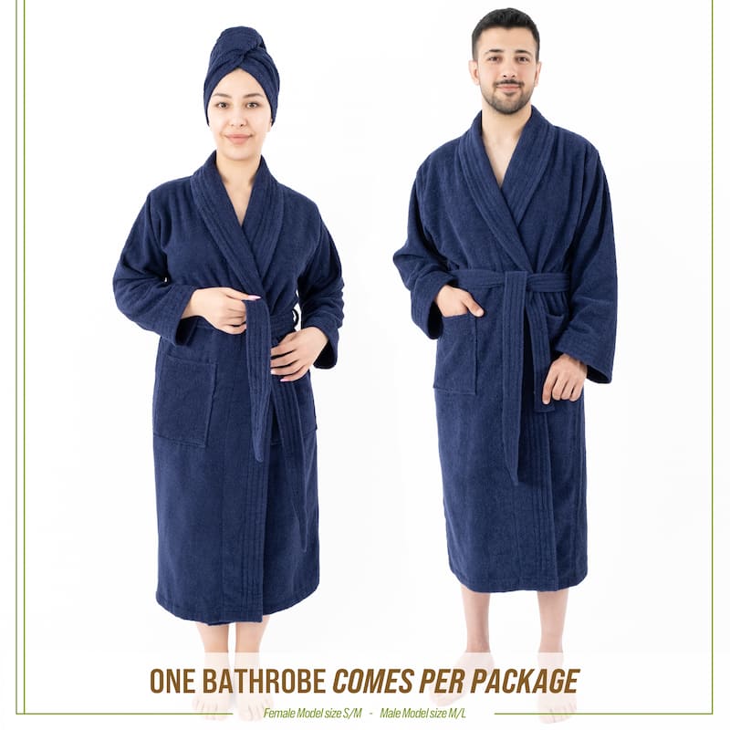 100% Cotton Robes for Women and Men, Soft Lightweight Unisex Couple Turkish Bathrobes