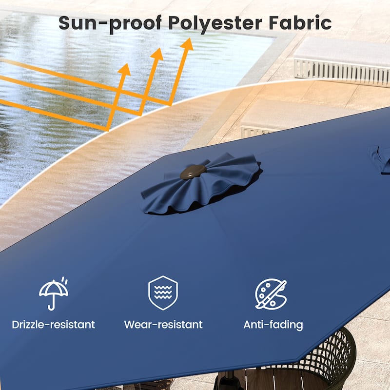 Gymax 7.5 ft Patio Umbrella Outdoor Heavy Duty Market Umbrella w/ Push
