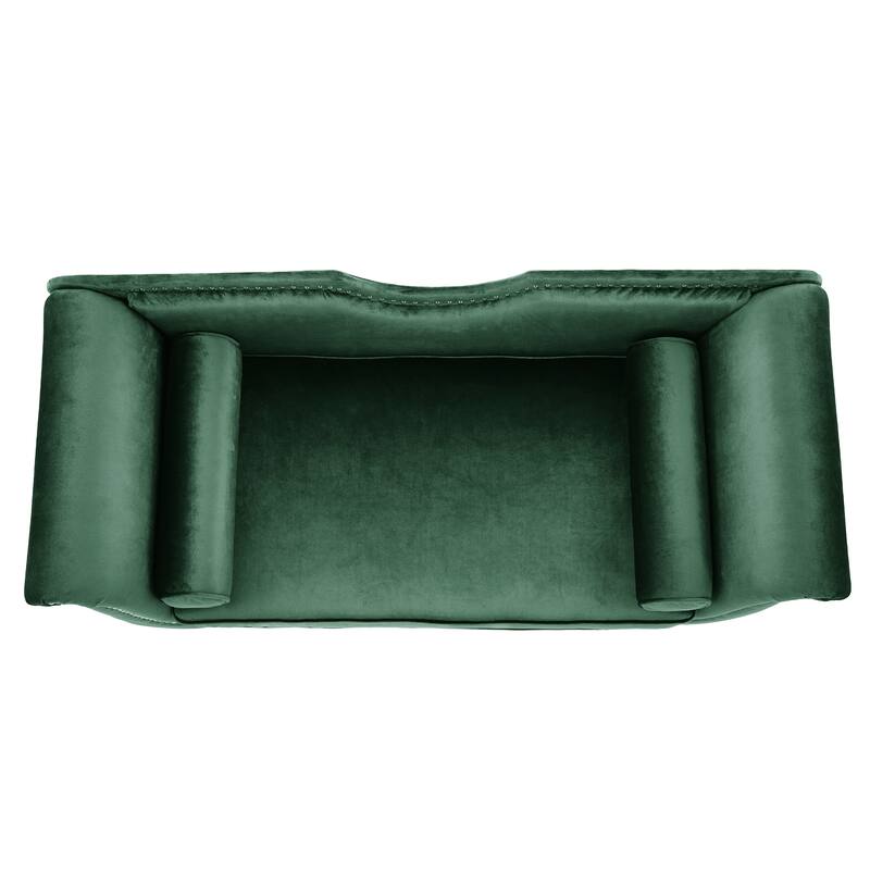 Christopher Knight Home - Velvet Bench with Nailhead Trim & Curved Arms