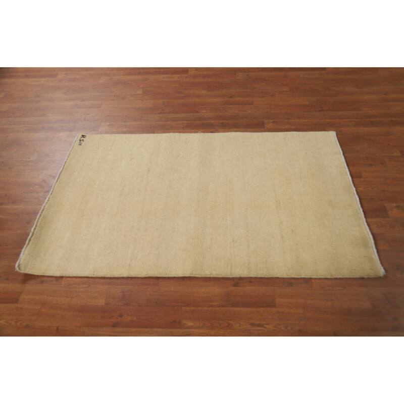 Modern Gabbeh Oriental Foyer Rug Handmade Solid Wool Carpet - 3'0"x 4'10"