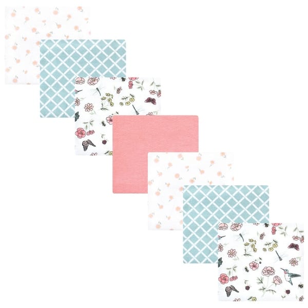 slide 1 of 1, Hudson Baby Infant Girl Cotton Rich Flannel Receiving Blankets Bundle, Hummingbird Garden, One Size One Size - Hummingbird Garden