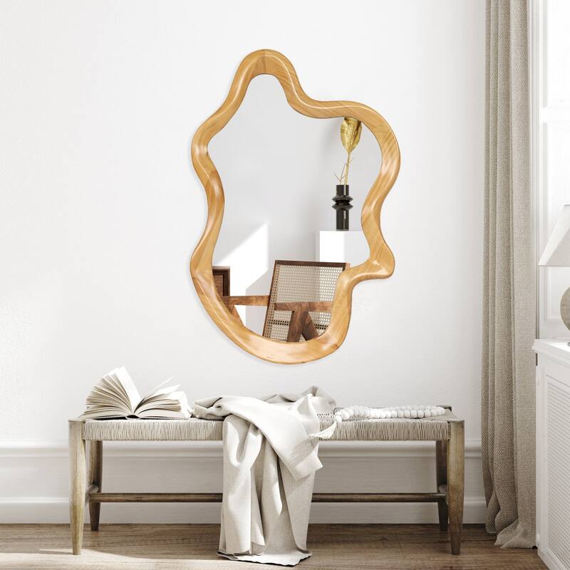 GDF Studio - Elara Irregular Wooden Wall Mirror