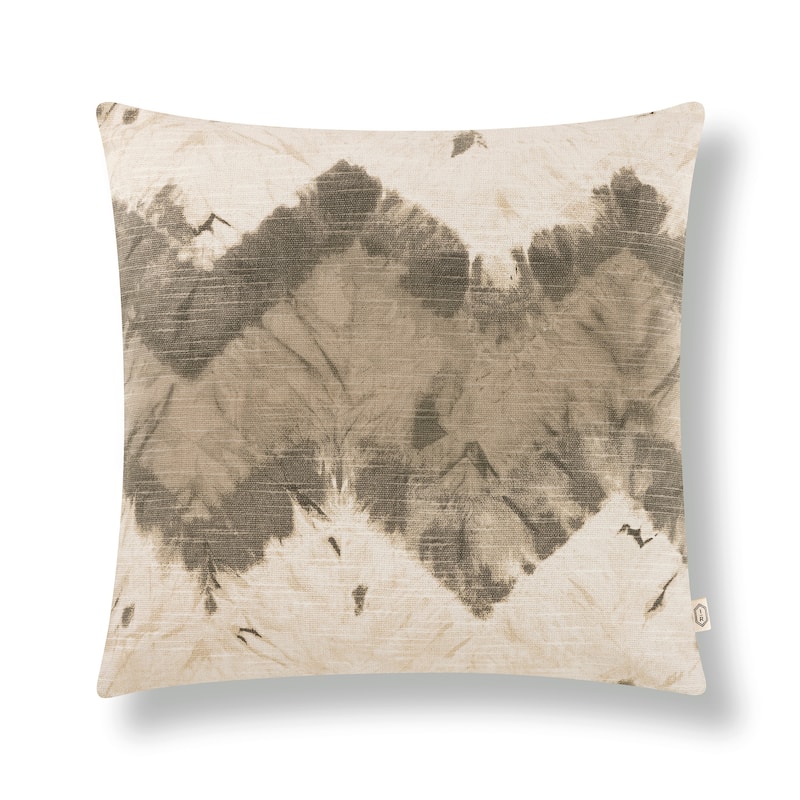 Indigo Road by Egypt Sherrod Kanoko Shibori Chevron Cotton 1-Piece Decorative Pillow - 20" x 20" - Mushroom