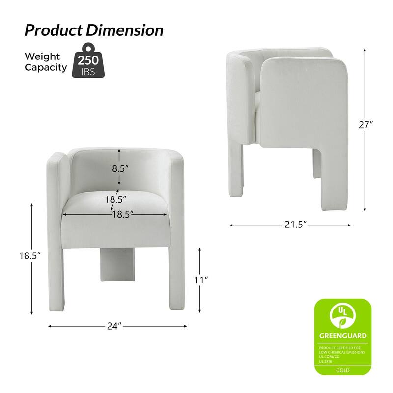 Friedrich Modern Left-facing Cutout Dining Chair with Three-legged Design By HULALA HOME