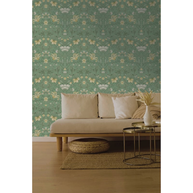 Vintage Floral Non-Pasted Wallpaper – 396 in x 20.8 in