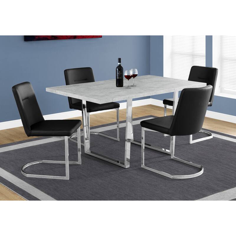Dining Table, Rectangular, Kitchen, Dining Room, Chrome Metal