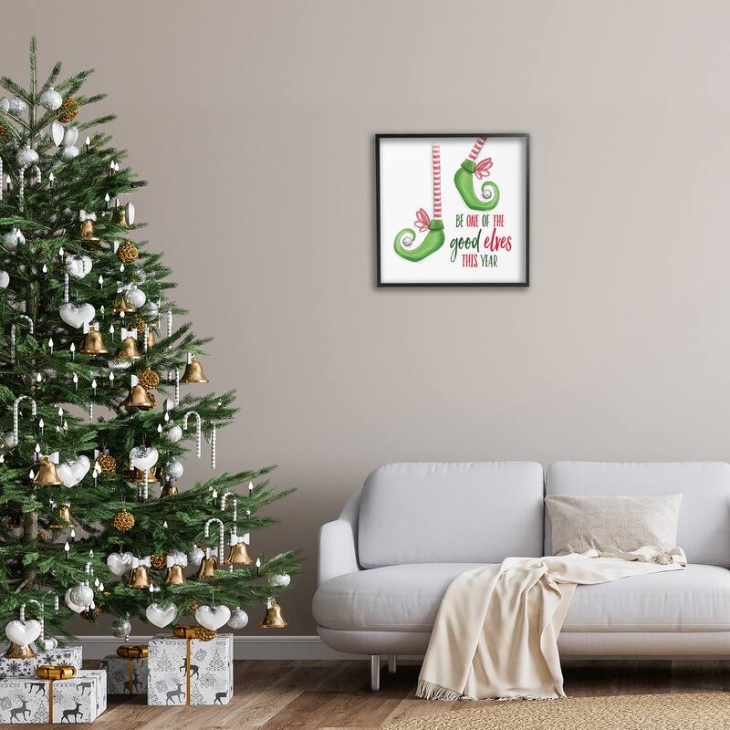 Stupell Festive Be A Good Elf Framed Giclee Art Design By Dogwood Portfolio