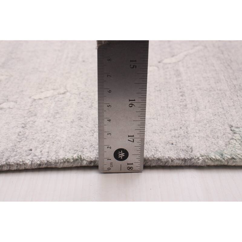 ECARPETGALLERY Hand-knotted Alma Grey Silk, Wool Rug - 2'6 x 9'9