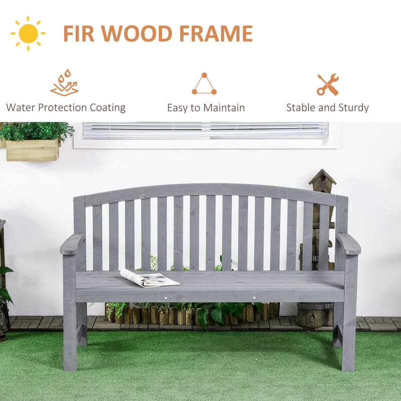 Outsunny 56" Outdoor Wood Bench (Excluding the table)