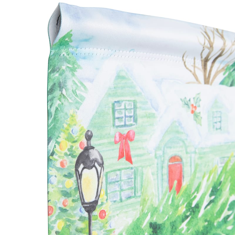 Red Car and Christmas Tree Outdoor House Flag 20" x 48"