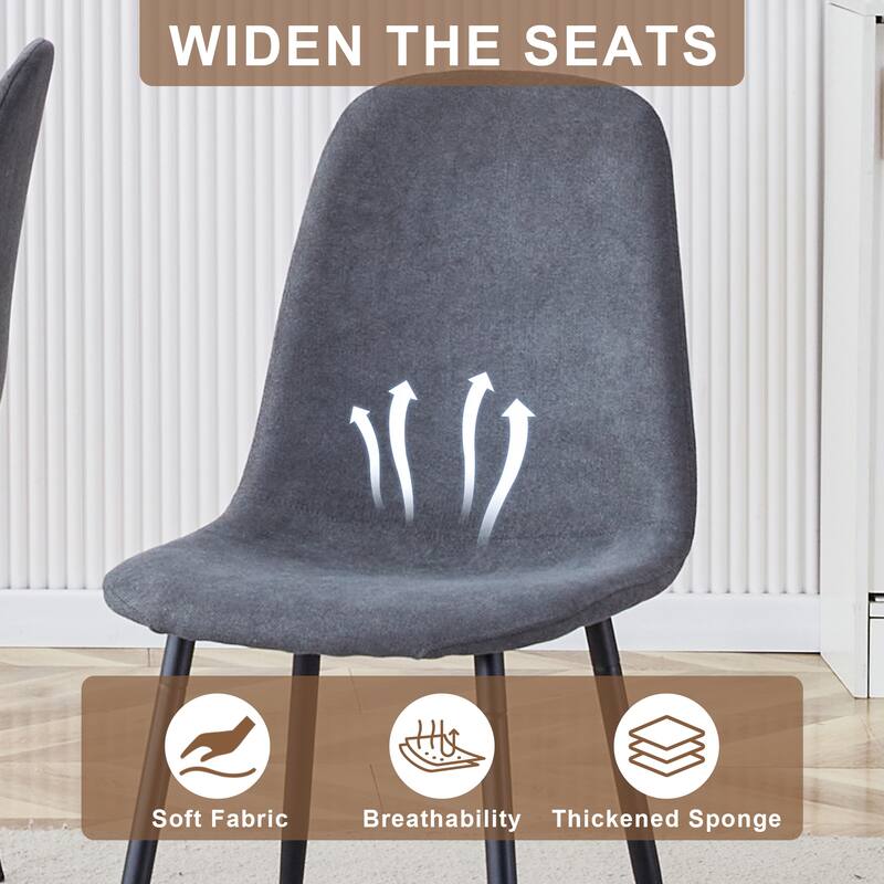 5-Piece Round Dining Set Office Table Set, Dining Table Coffee Table Dining Chairs Office Chairs with Metal Legs