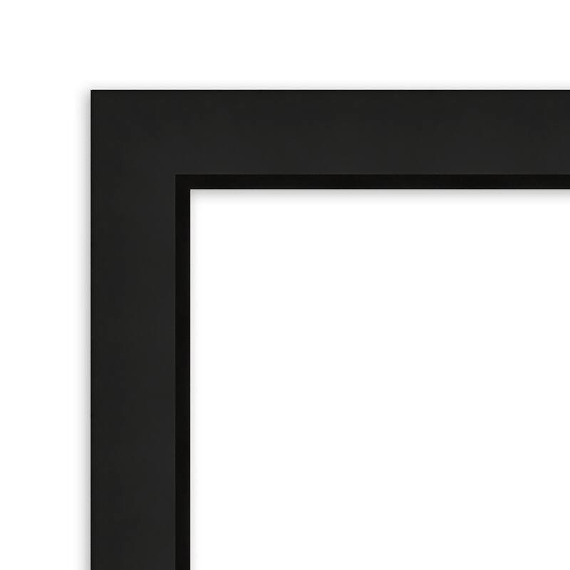 Midnight Black Narrow Wood Framed Natural Corkboard Bulletin Board