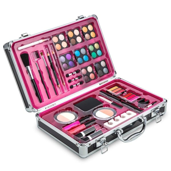 slide 2 of 6, Vokai Makeup Kit Set, 60-Piece Makeup Set with Case and Carrying Handle (Pink)