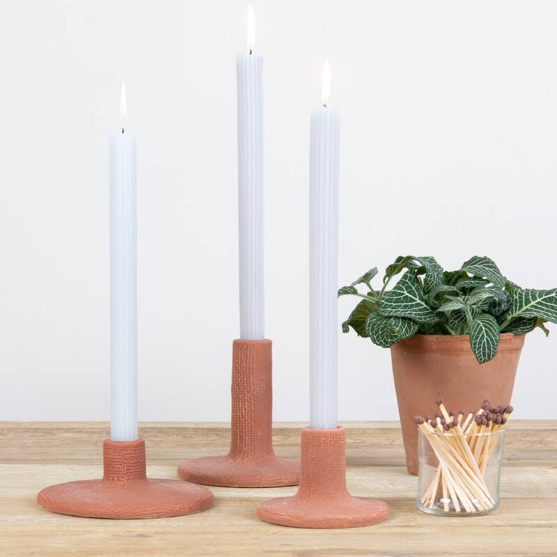 Stoneware Taper Candle Holders