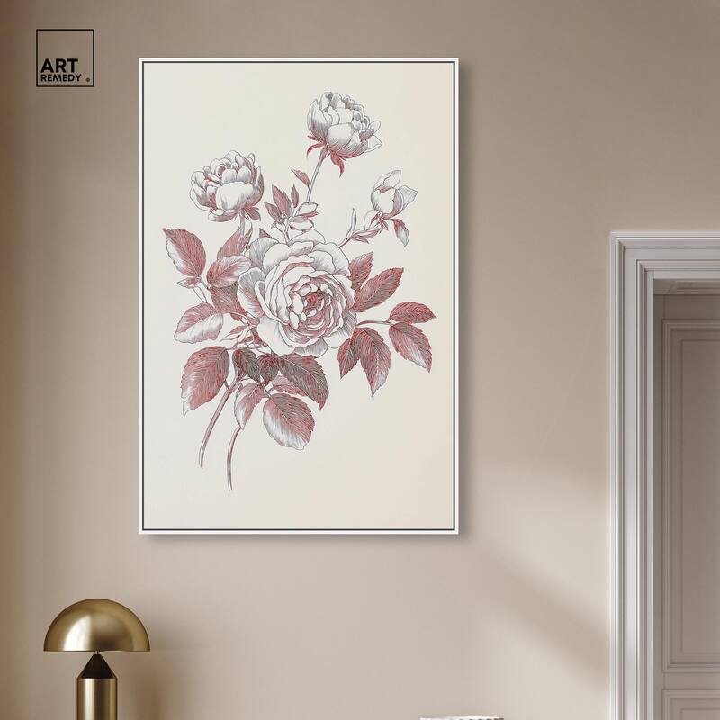 Breezy Red Pencil Blooms II Canvas by Art Remedy