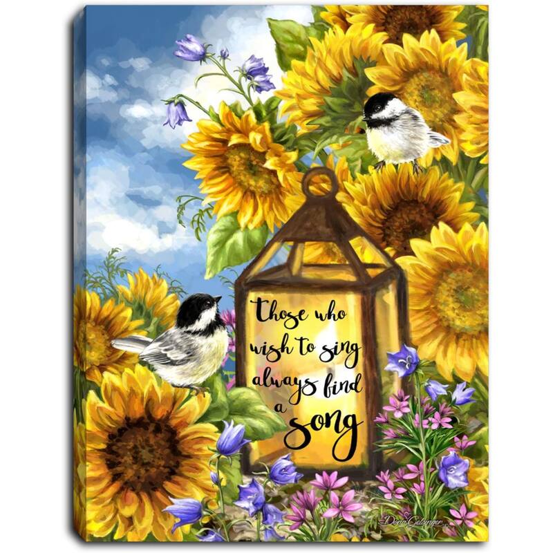 8" Yellow and Brown Sunflower Friends LED Canvas Tabletop Decor