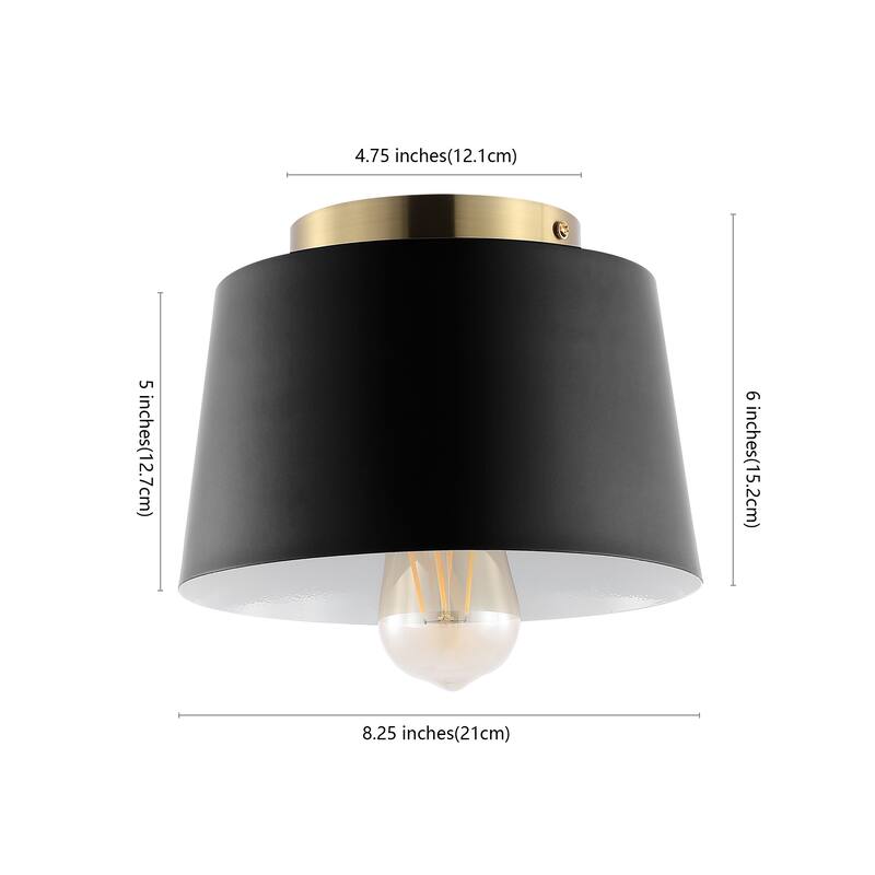 SAFAVIEH Lighting Domenica Flush Mount - 8" W x 8" D x 6" H - Black - 8Wx8Dx6H