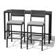Option Black Table with Light Grey Cushion Chairs