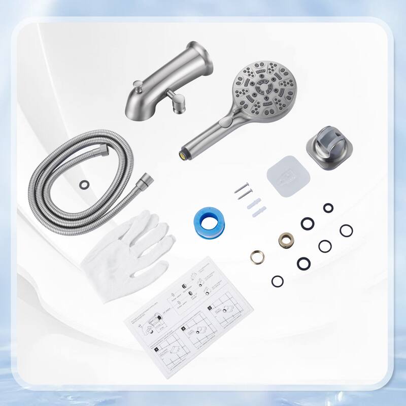 WOWOW Integrated Diverter Bathtub Spout with Handshower