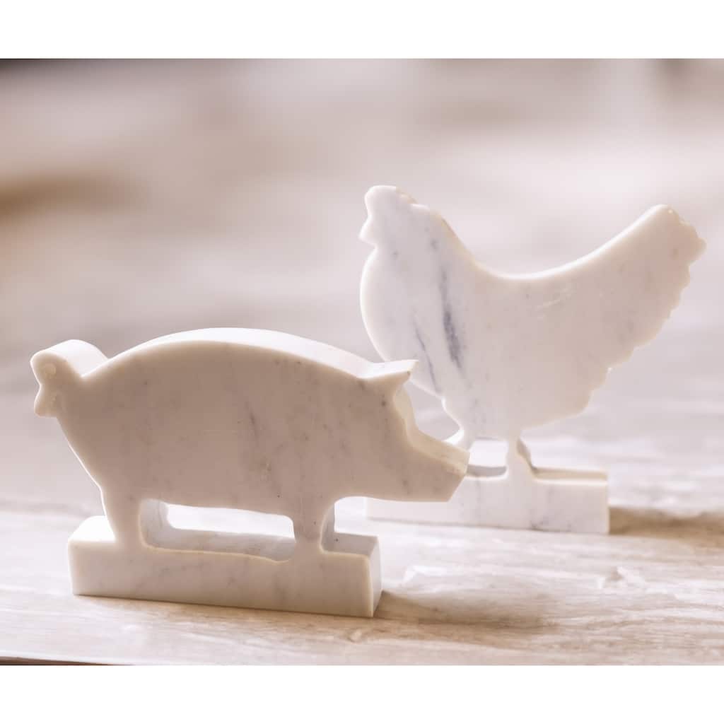 White Marble Rooster-White