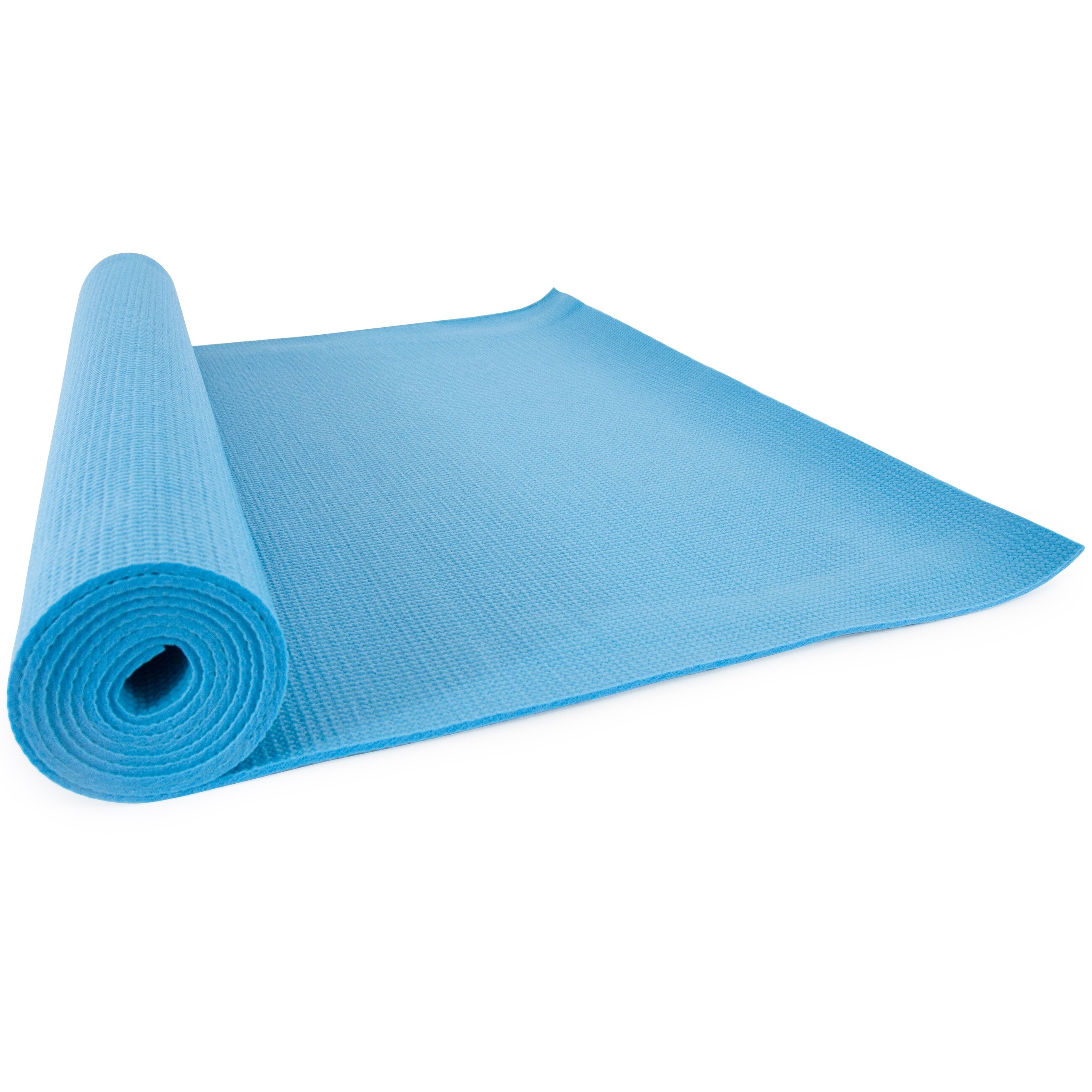 YogaAccessories 14 Thick High-Density Deluxe Non-Slip Exercise Pilates & Yoga Mat Light Blue