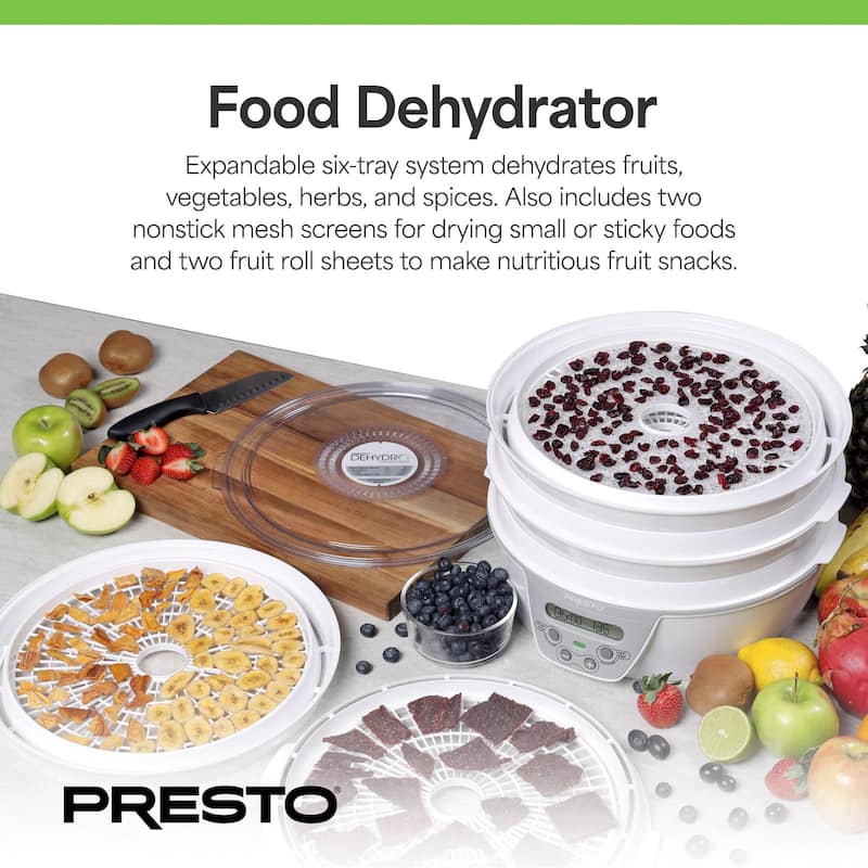 Presto Dehydro 6-Tray Digital Electric Food Dehydrator for Fruits & Vegetables - 15.5