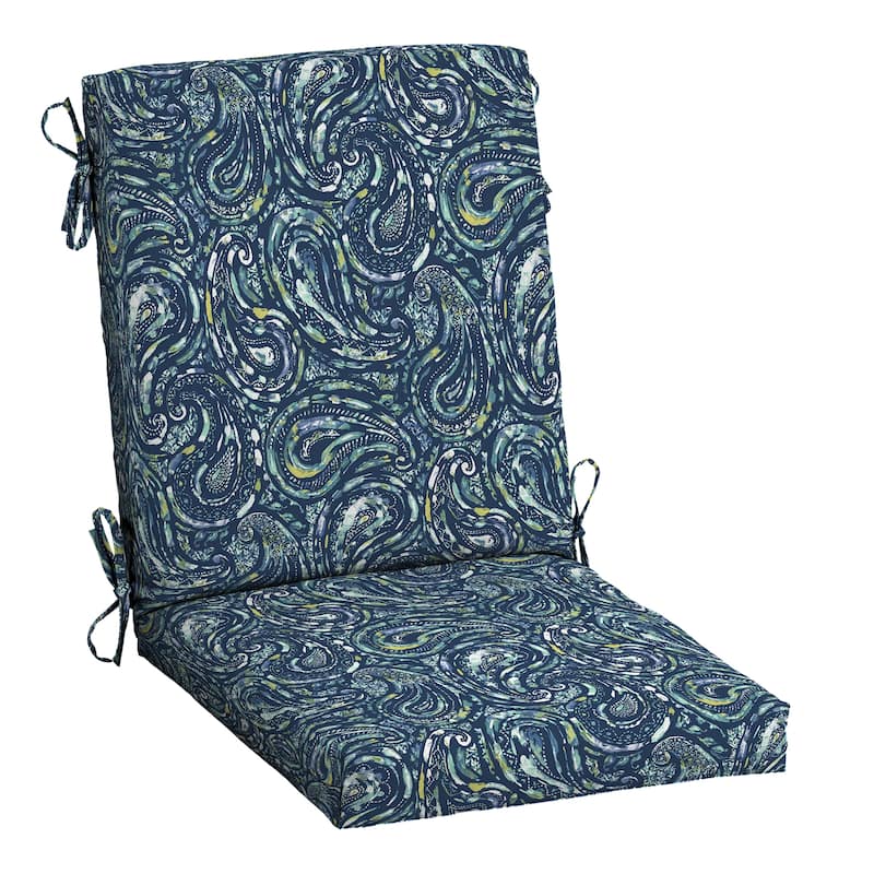 ARDEN earthFIBER Outdoor Dining Chair Cushion 20 x 20 - Sapphire Blue Ridge Paisley
