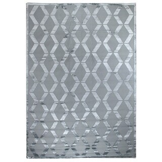 Exquisite Rugs Ripple Aqua New Zealand Wool and Silk Rug (9' x 12') - 9 ...