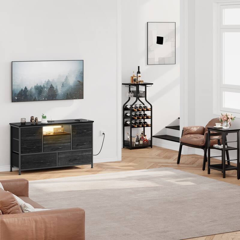 8 Drawers TV Stand with Power Outlet