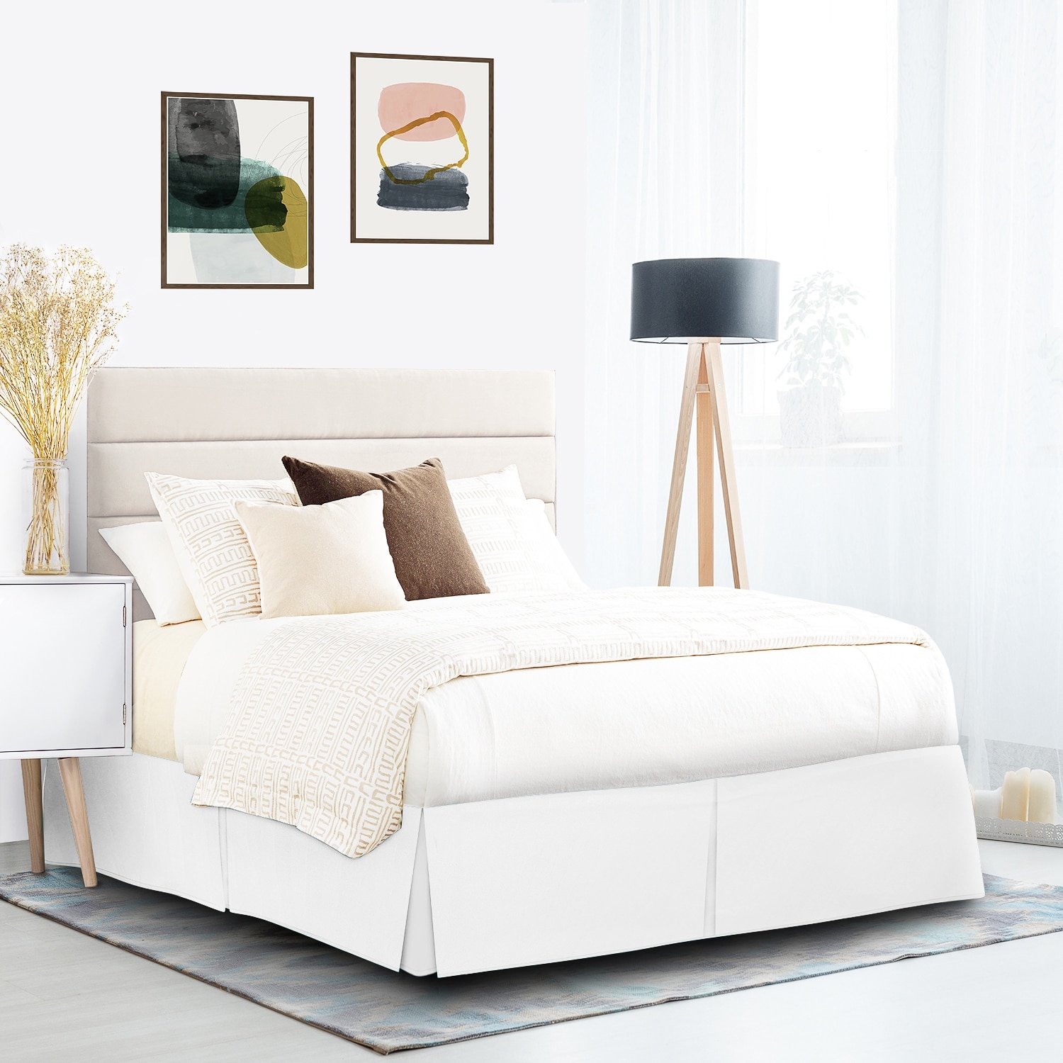 Empyrean Pleated Bed Skirt-14 inch Tailored Drop - Soft Double Brushed Premium Microfiber Ruffle Bed Skirt - Includes 8 Pins